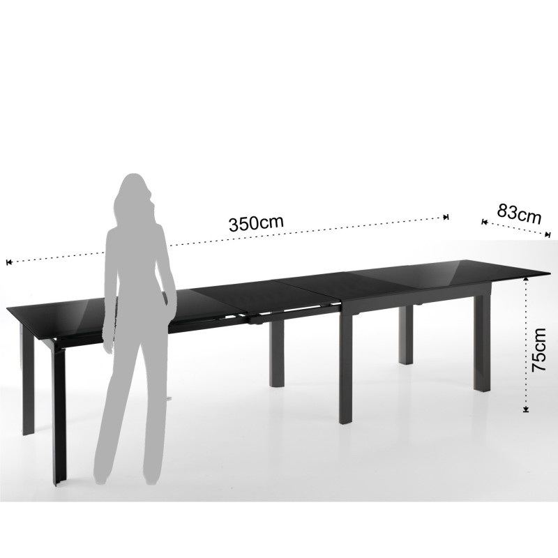 Tavolo Allungabile Long - Black L128 H16 P90 Cm