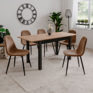 Zoom Tavolo allungabile Coburg 120 colore rovere con gambe nere