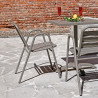 Tavolo Calipso Moia alluminio piano doghe tortora esterno