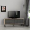 Porta tv Picadilly con struttura rovere e 2 ante a ribalta antracite