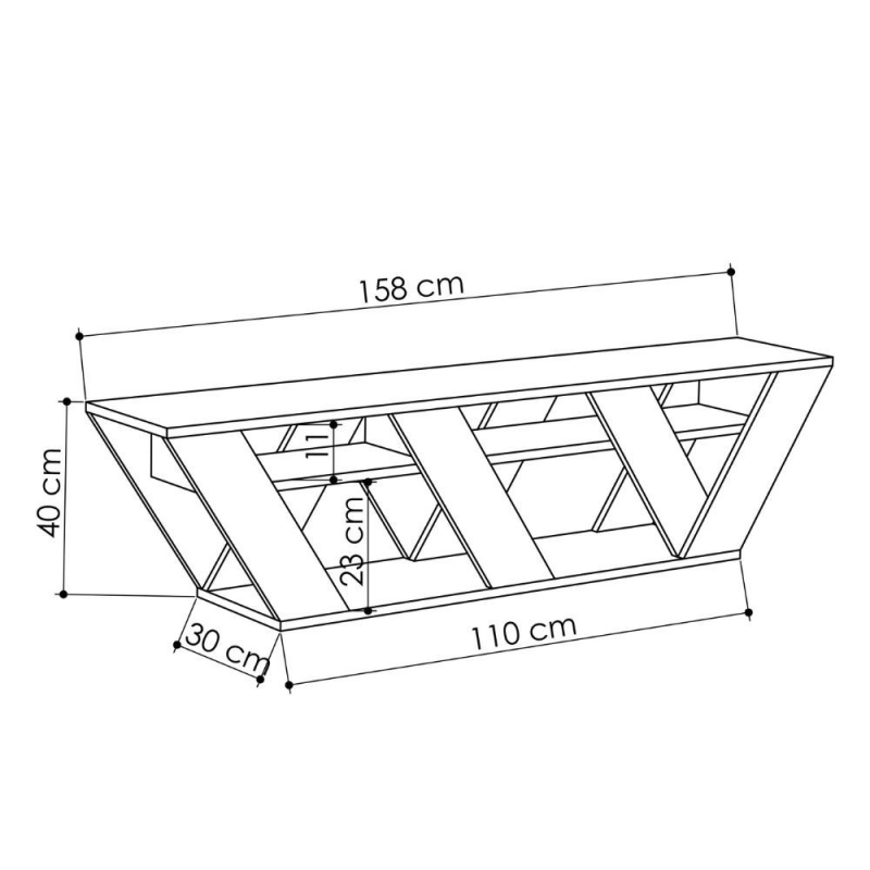 Porta tv Ralla colore antracite 158x30x40h