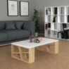 Tavolino da salotto Honey piano bianco e gambe rovere