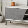 Porta tv Fiona bianco vintage con anta retro grey e mensola