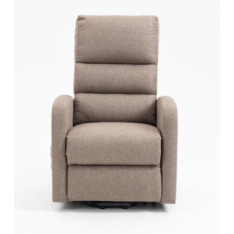 Poltrona alzapersona Lorena un motore in tessuto cappuccino