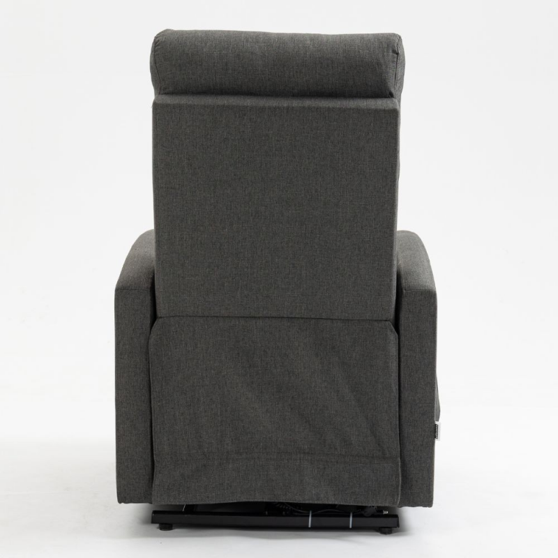 Poltrona alzapersona Lorena un motore in tessuto grigio