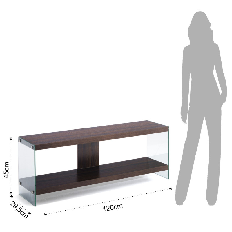 Porta Tv Nancy Dark Wood 133X34.5X8 Cm