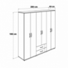 Armadio GRD4262023 rovere 6 ante e 2 cassetti