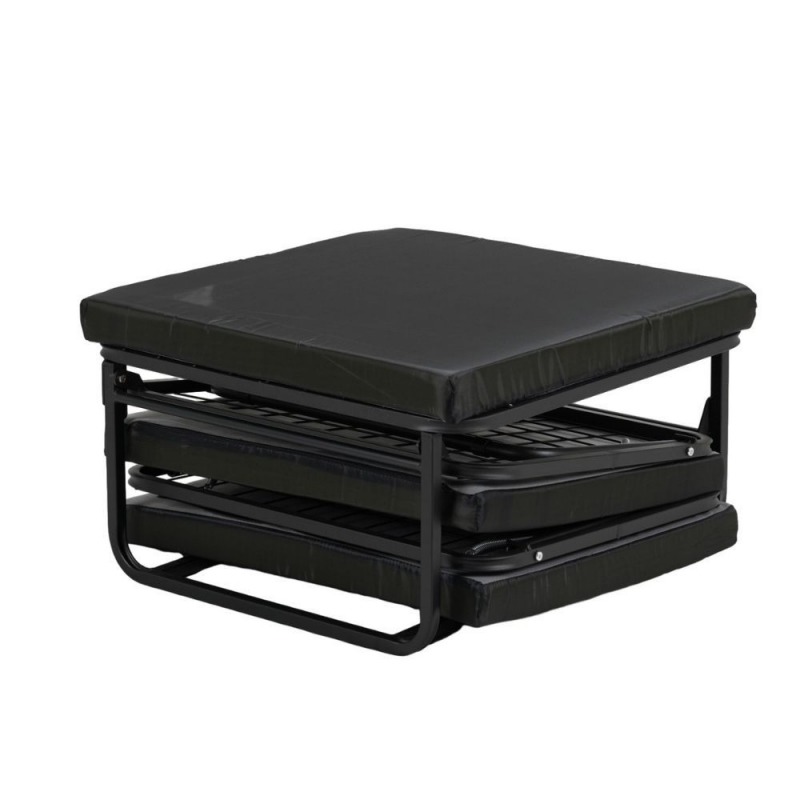 Pouf letto singolo pieghevole Vega tessuto colore marrone