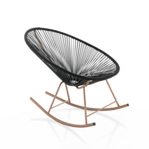 Poltrona A Dondolo Da Interno / Esterno Numana Black 97 X 73 H33 Cm