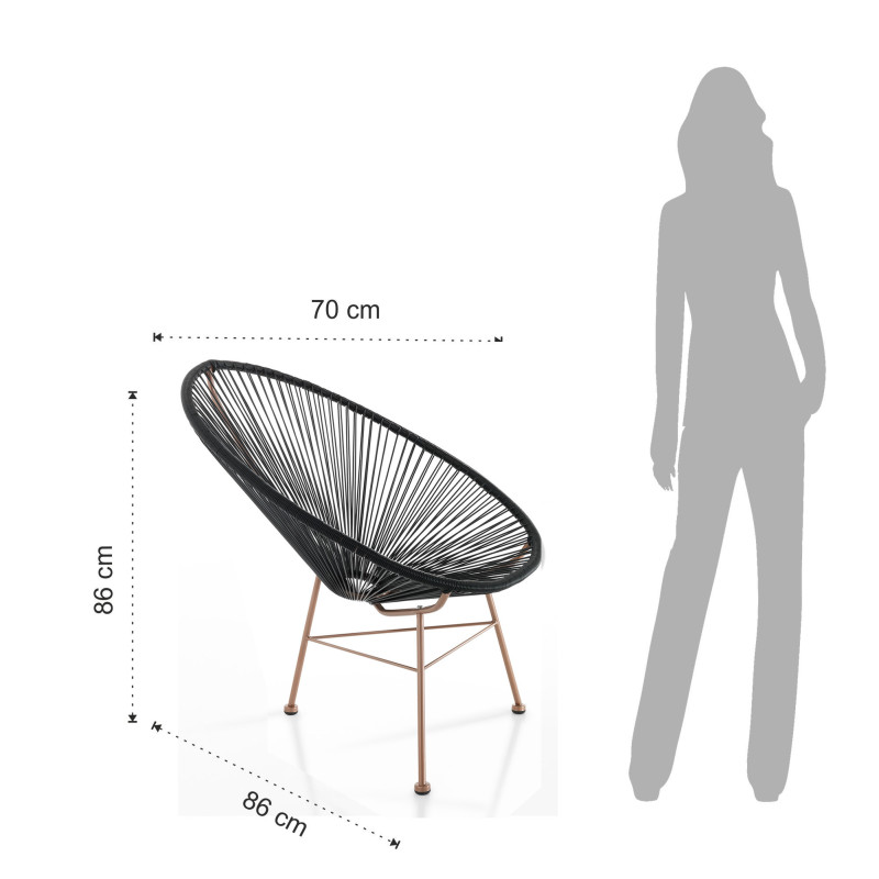 Poltrona Da Interno / Esterno Numana Black 97X58X75 Cm