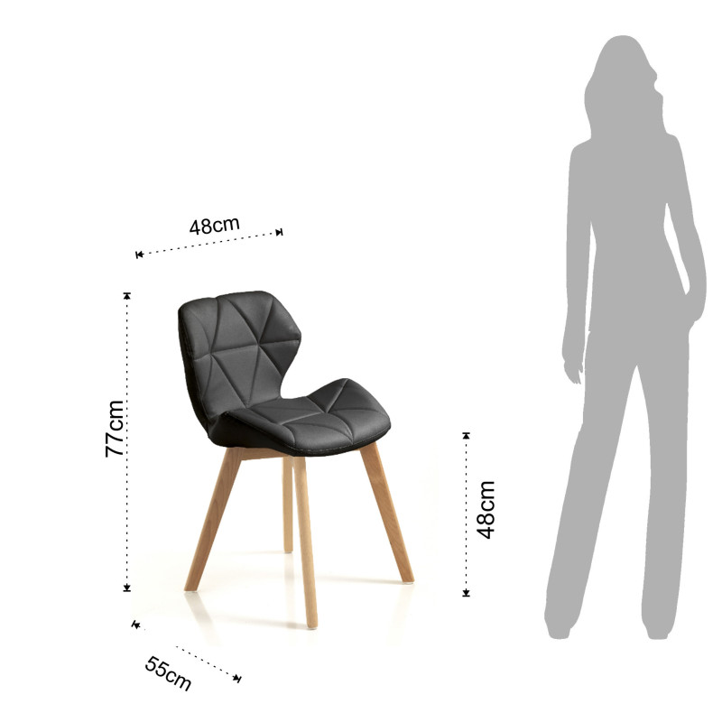 Sedia New Kemi-A Black 66 X 46 X H51 Cm