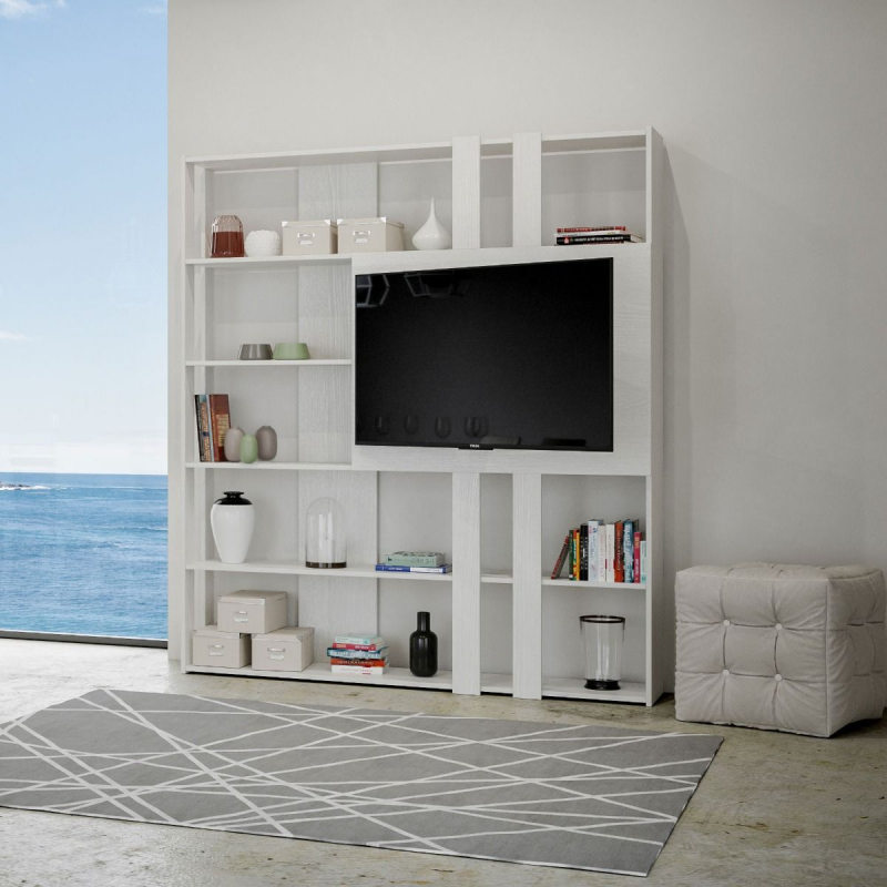 Composizione Libreria Kato 6R 2 fianchi 2 fasce lunghe 2 fasce corte 2 fasce medie pannello TV