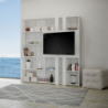 Composizione Libreria Kato 6R 2 fianchi 2 fasce lunghe 2 fasce corte 2 fasce medie pannello TV