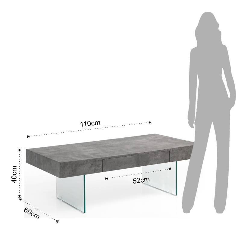 Tavolino Waver Cement 119 X 68 H.19 Cm