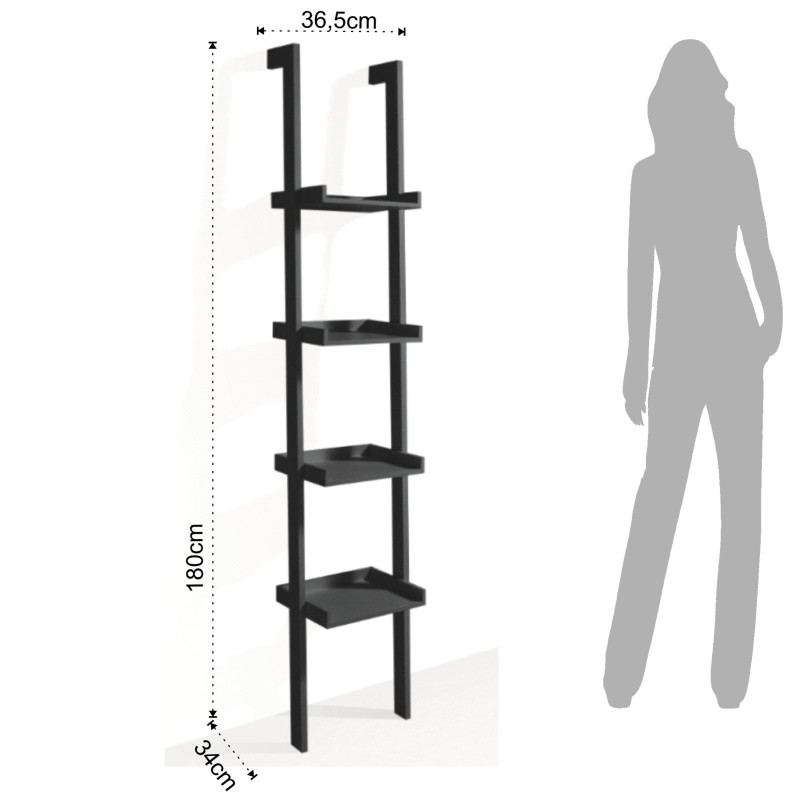 Libreria Little Kross Black  L186 P31 H6 Cm