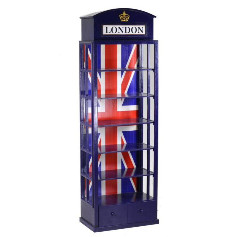Mobile libreria SCONTATO blu 6 piani + 1 cassetto cm48x27h146