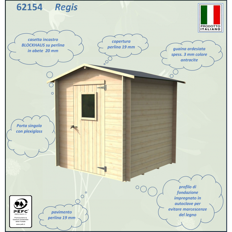 Casetta Bh19 Regis 198x198 cm PSF pefc