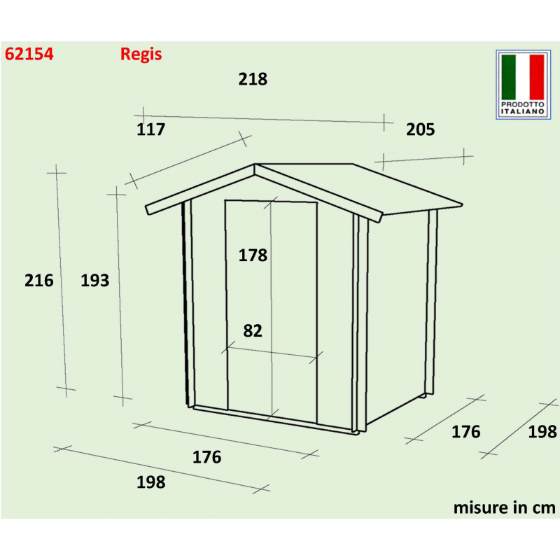 Casetta Bh19 Regis 198x198 cm PSF pefc