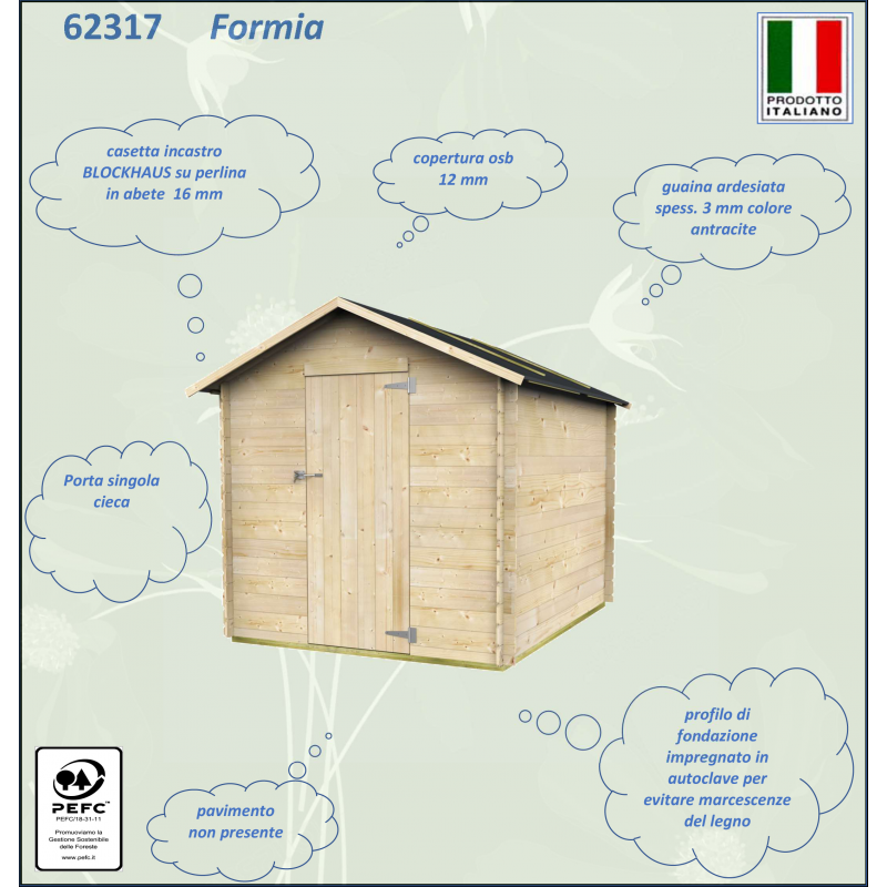 Casetta Bh16 Formia 178x218 cm PSC pefc