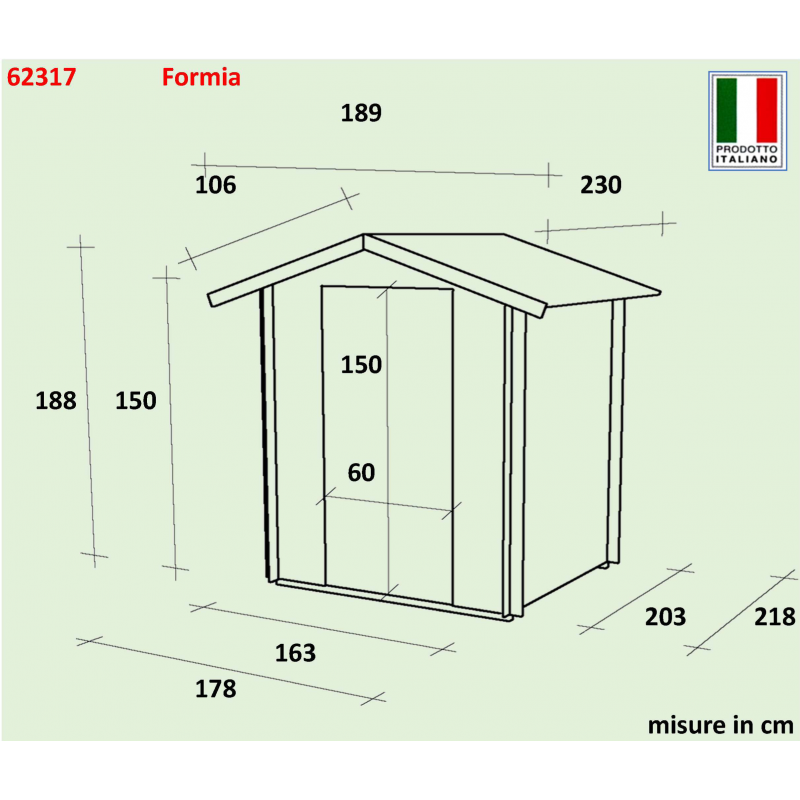 Casetta Bh16 Formia 178x218 cm PSC pefc