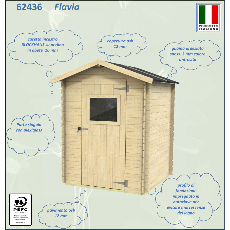 Casetta Bh16 Flavia 146x130 cm PSF pefc