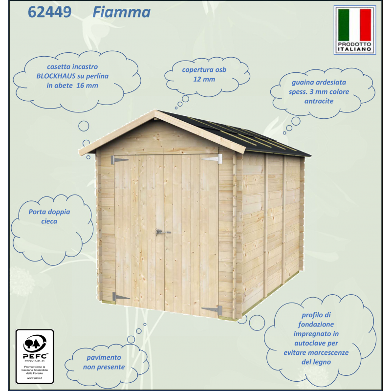 Casetta Bh16 Fiamma 178x273 cm PDC pefc