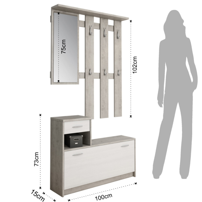 Ingresso Ken Cement 40 X 116 H.15 Cm
