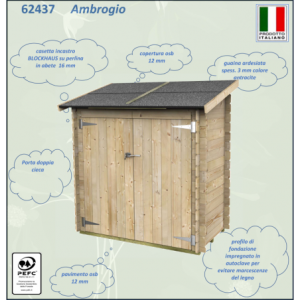 Casetta Bh16 Ambrogio Addossata Varie misure e colori PDC pefc
