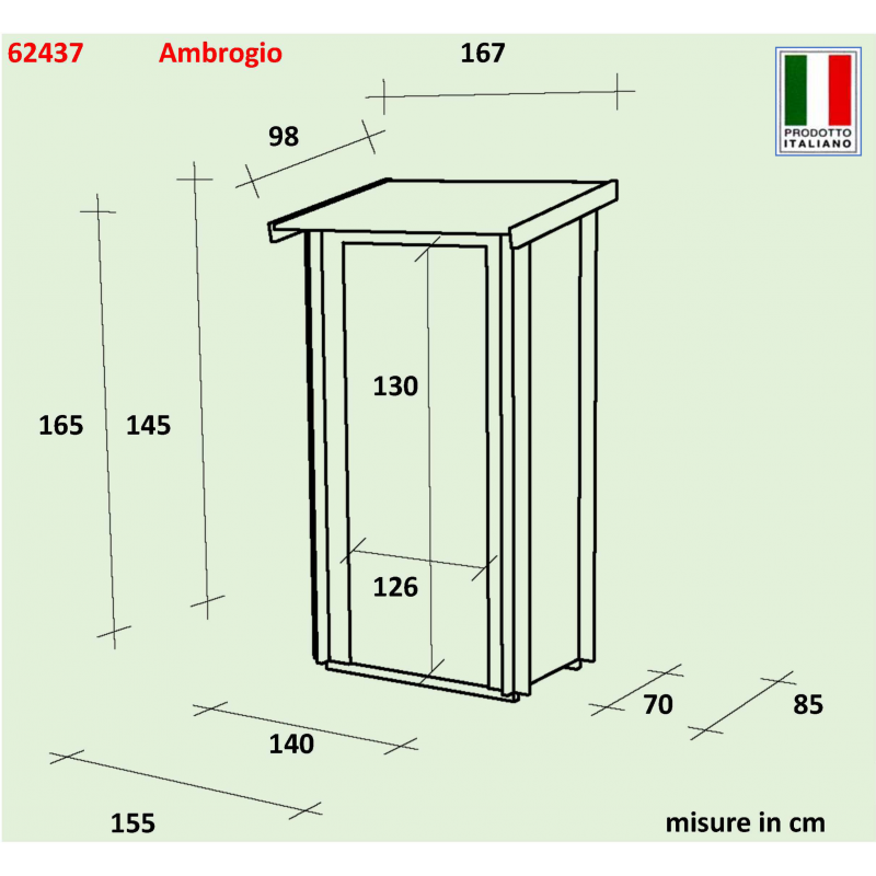 Casetta Bh16 Ambrogio Addossata Varie misure e colori PDC pefc